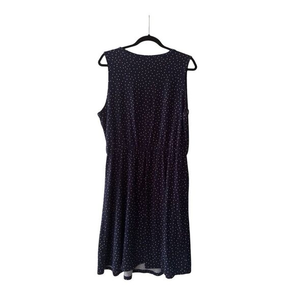 French Grey Navy Blue and White Polka Dot Sleeveless Sundress Size 1X - Picture 2 of 4